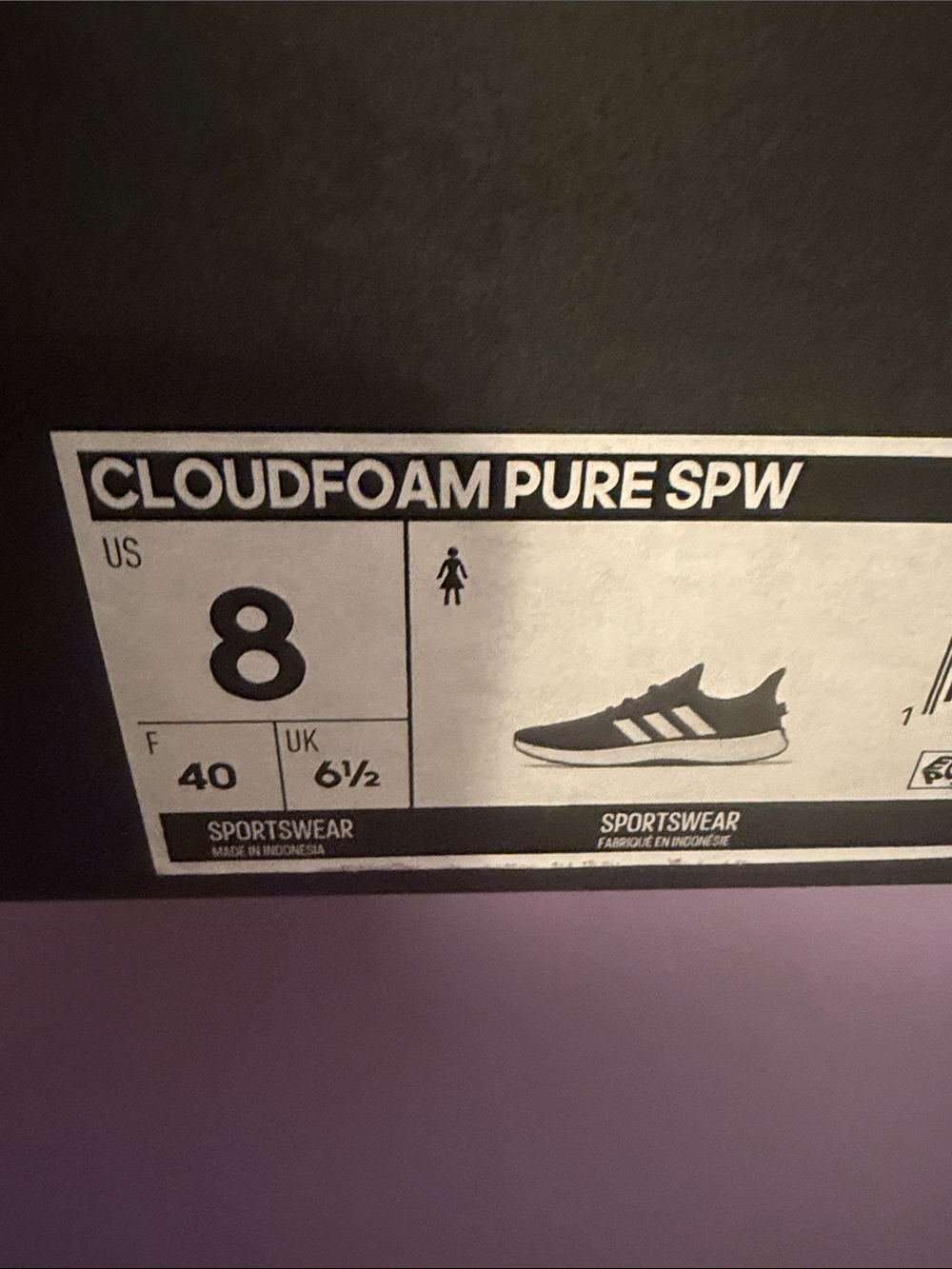 Sz 8 adidas cloud foam Navy and White Women's Running Sneakers - Picture 3 of 4